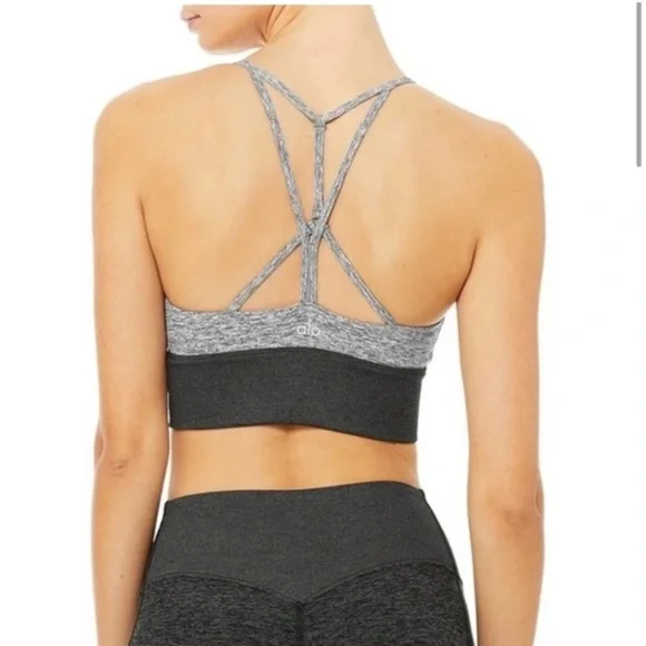 ALO Yoga Women's Gray Strappy Sports Bra - Picture 6 of 6